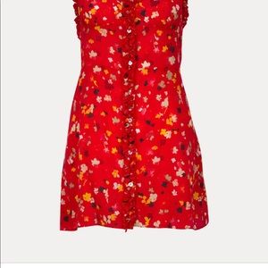 Realisation par Julia rouge fleur mini dress red